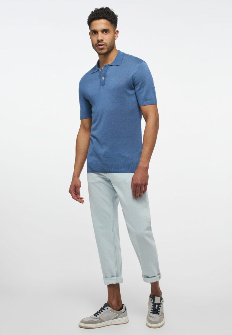 Herren-Polo-Langarm-Sweater-Poloshirt-Mustang-blau-1013837-5169-6M