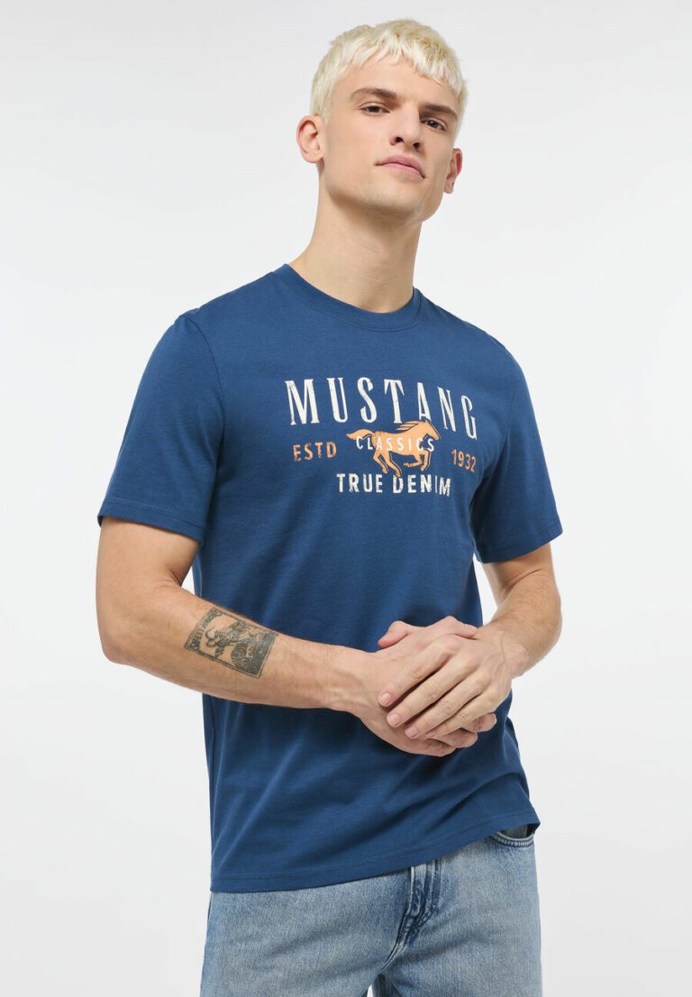 Herren-T-Shirt-T-Shirt-Mustang-blau-1013807-5230-5M